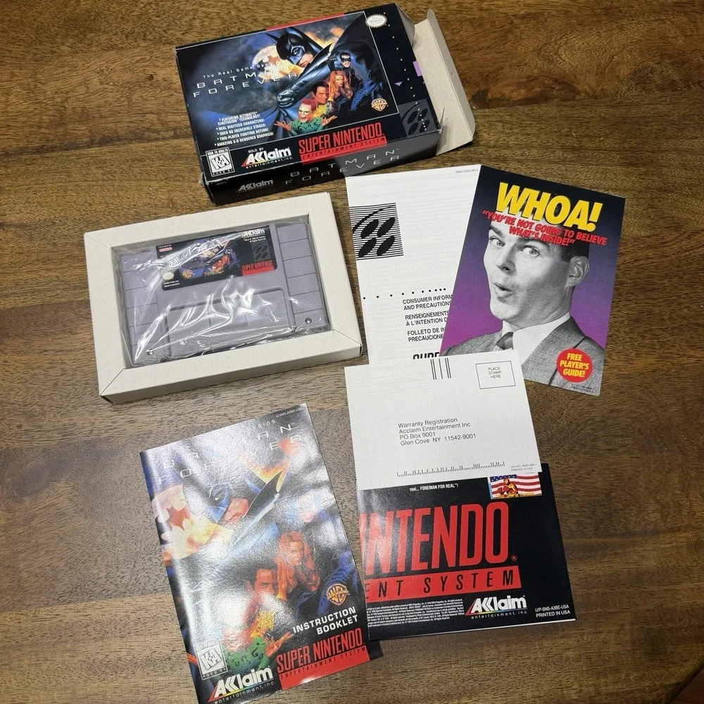 Batman Forever Super Nintendo Entertainment System SNES CIB Poster New Open Box